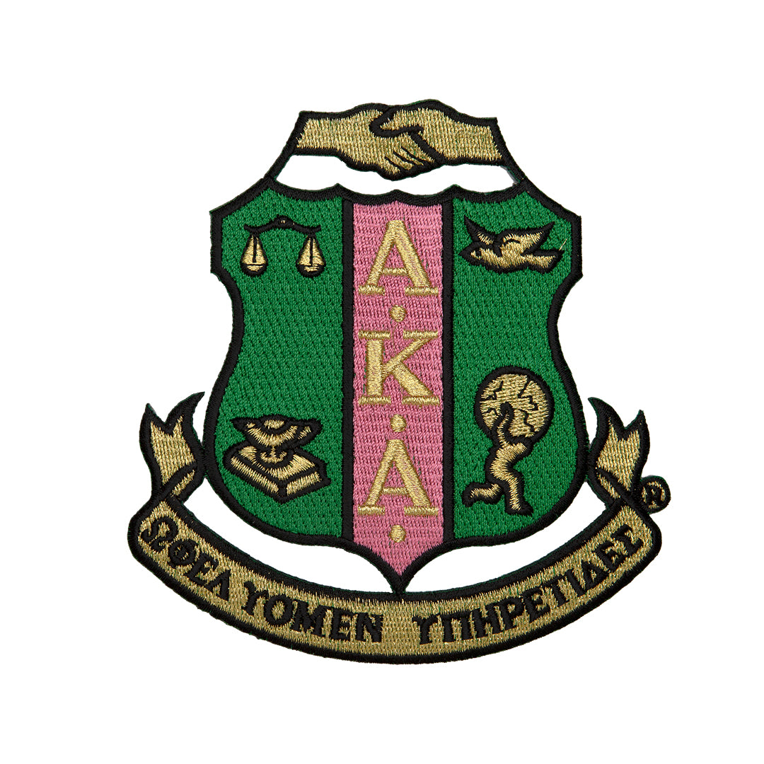 3 Inch Crest -Set of 2- Alpha Kappa Alpha, Green/Pink