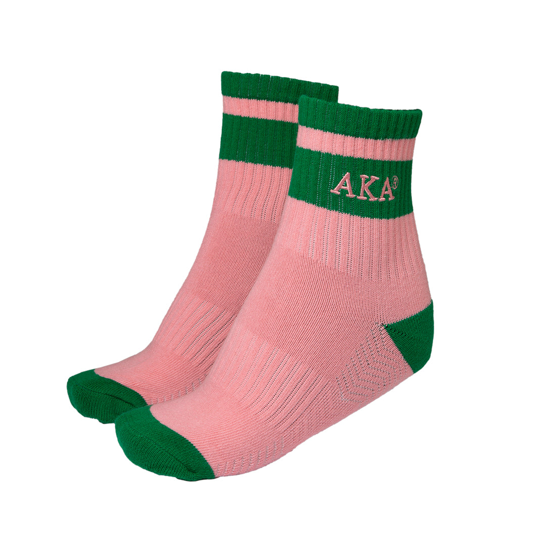 Quarter Socks - Alpha Kappa Alpha, Pink