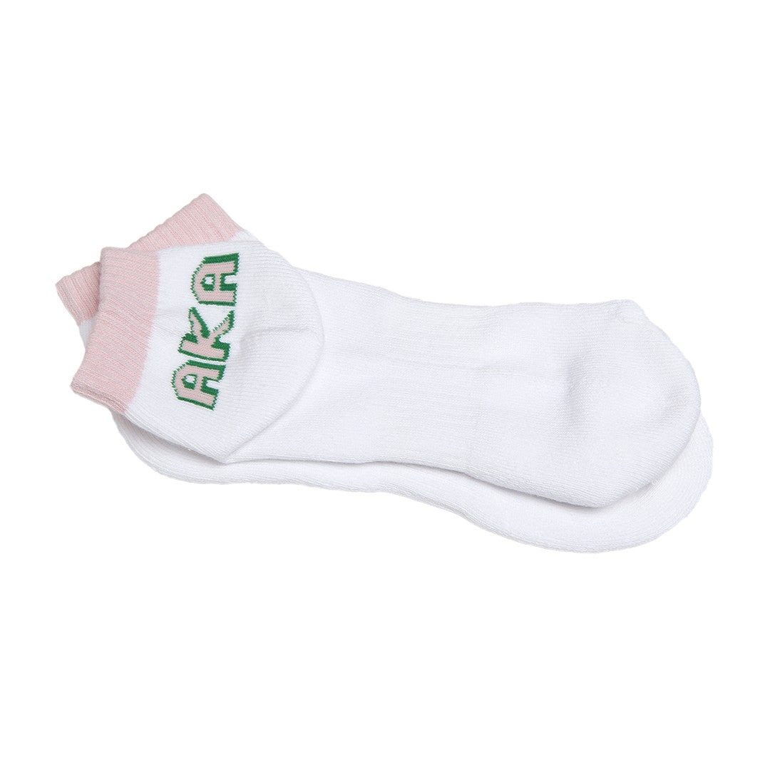 Bootie Socks - Alpha Kappa Alpha, White