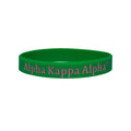 Set of 3, Solid Silicone Wristband - Alpha Kappa Alpha, Green