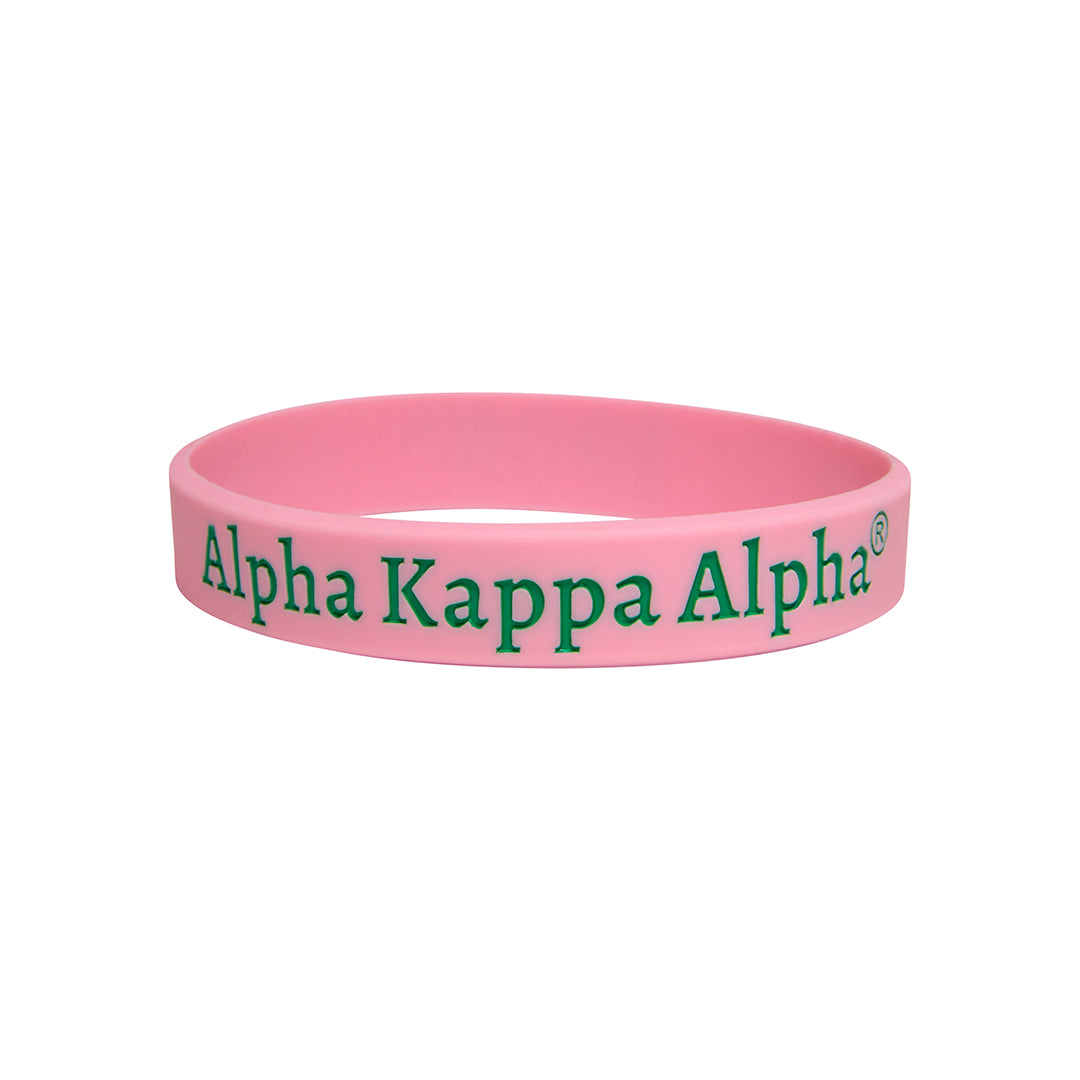 Set of 3 Solid Silicone Wristband - Alpha Kappa Alpha, Pink