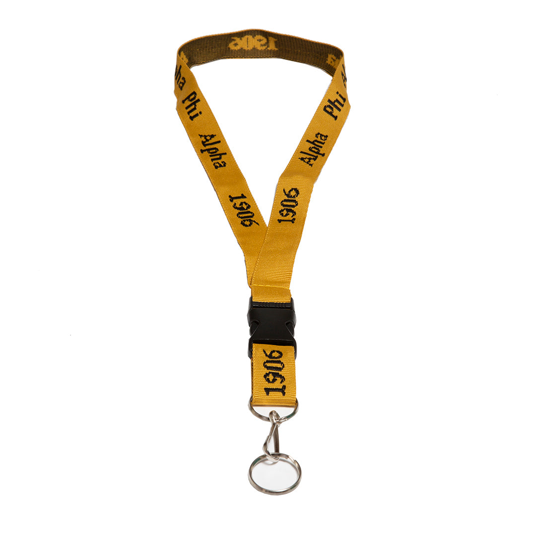Woven Embroidered Lanyard -Set of 3, Alpha Phi Alpha, OldGold