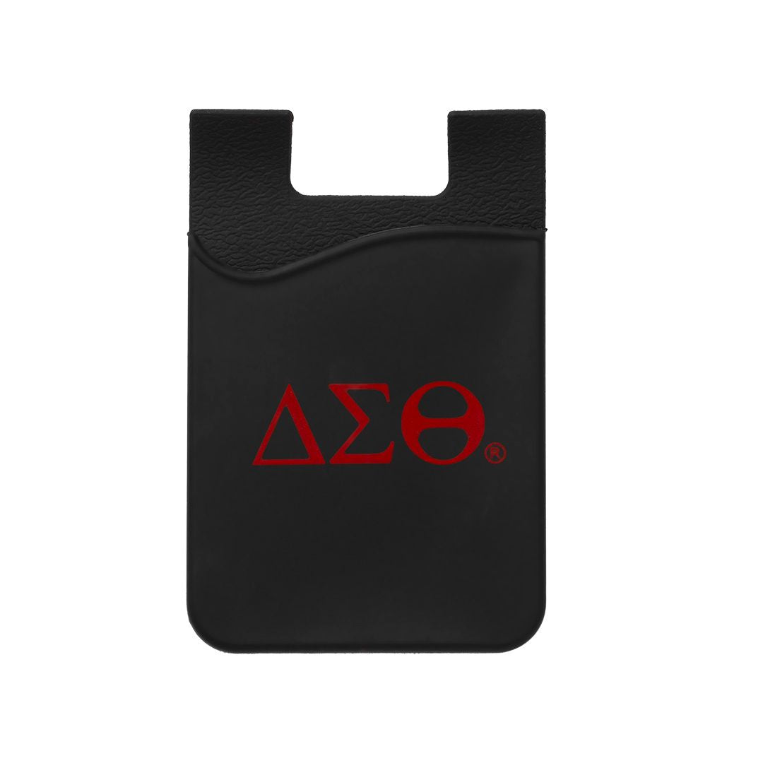 Silicone Phone Wallet 3x, Delta Sigma Theta, Black