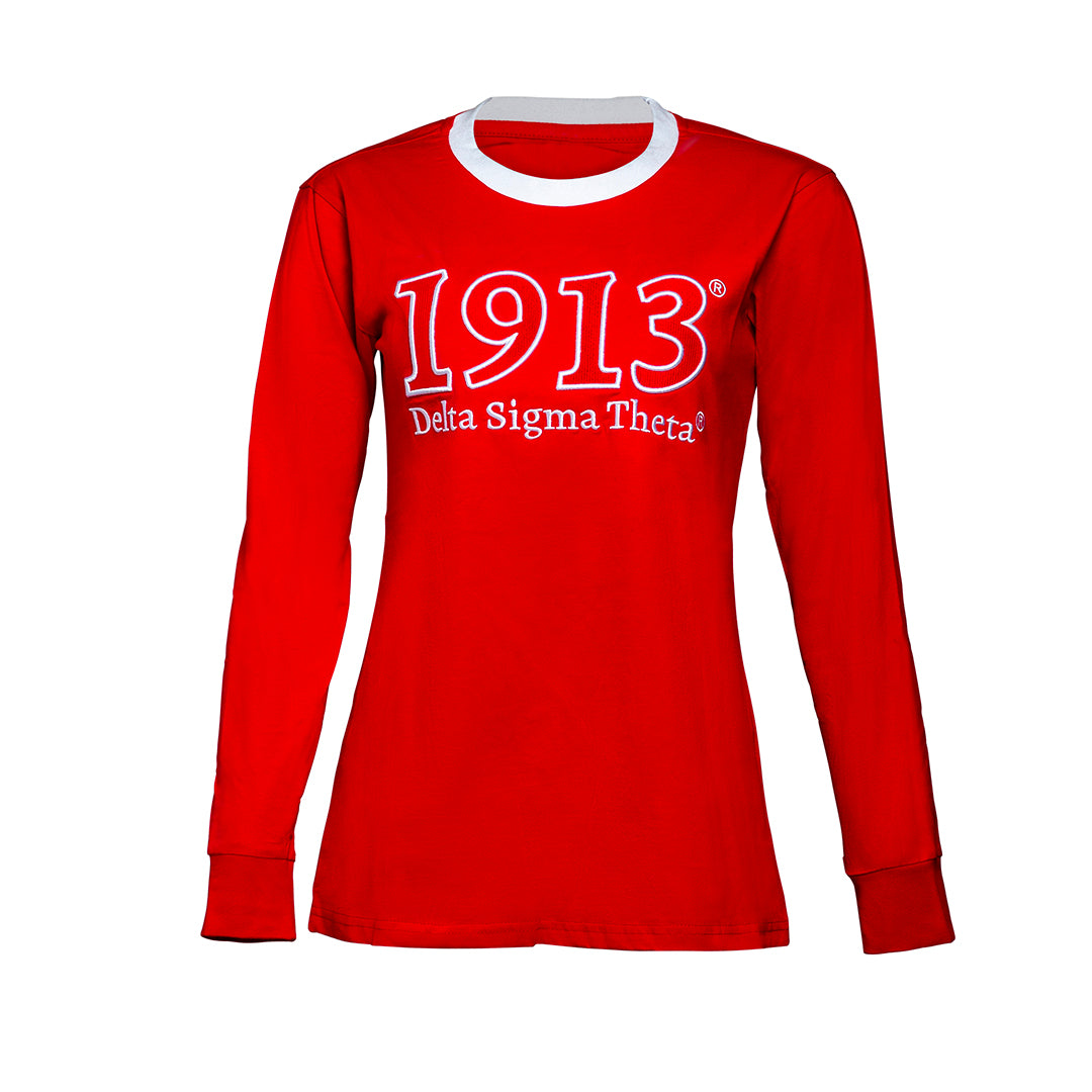 Cotton Long-Sleeve Shirt - Small, Delta Sigma Theta