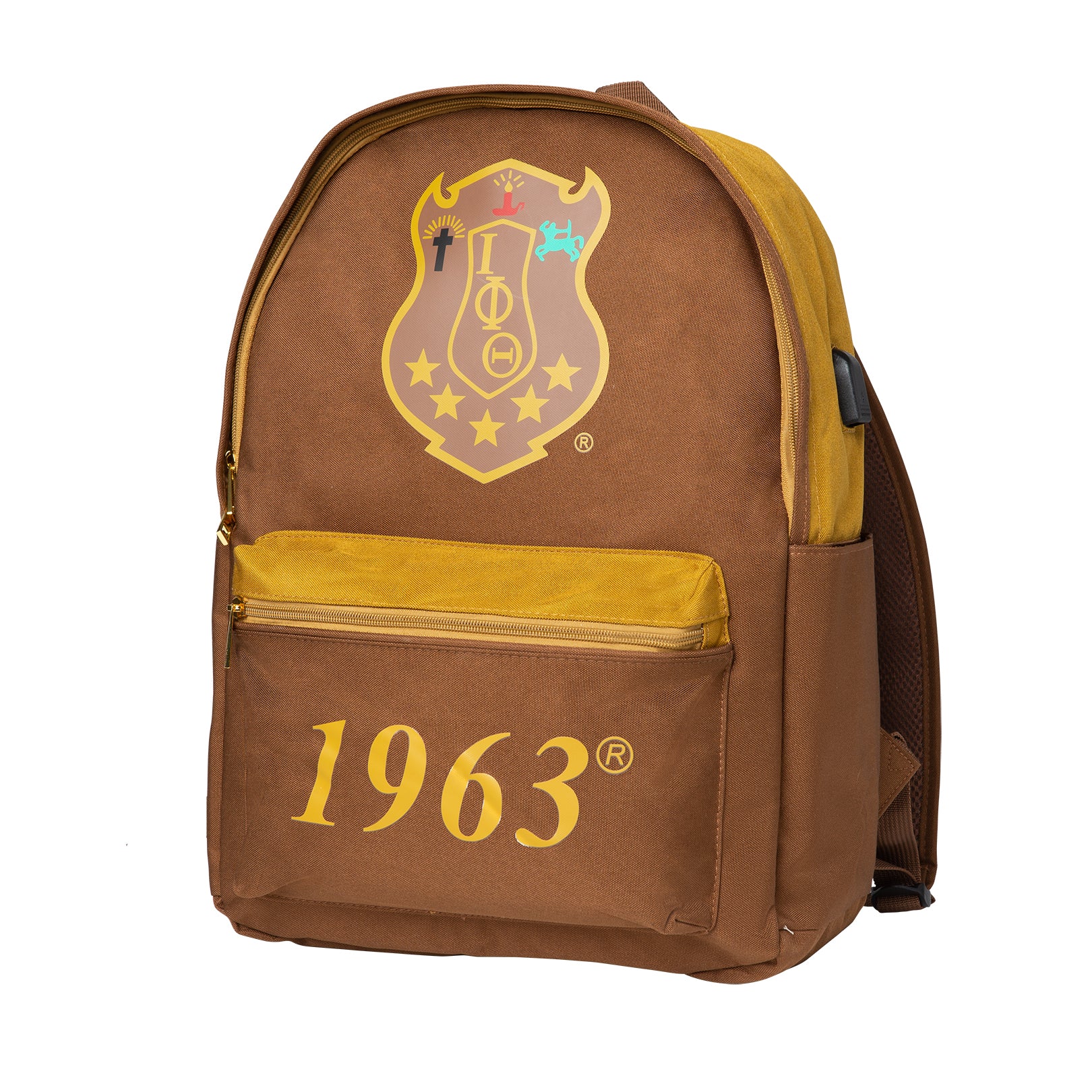 USB-Port Backpack - Iota Phi Theta, Brown
