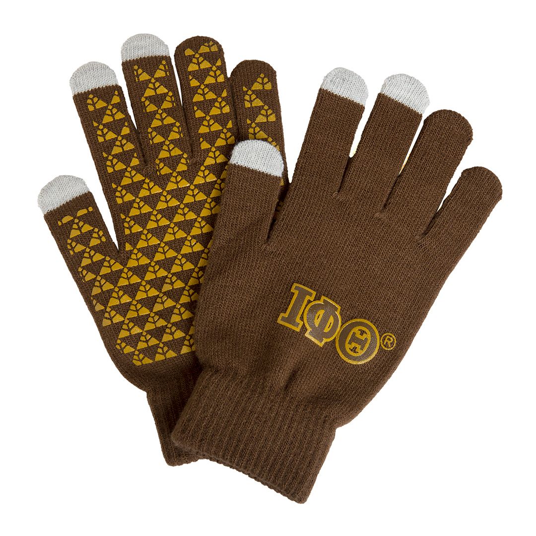 Knit Texting Gloves - Iota Phi Theta, Brown