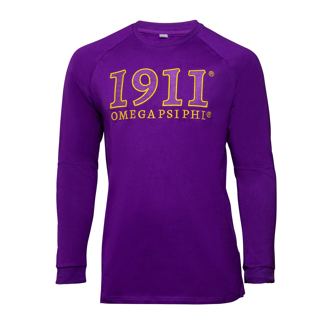 Cotton Long-Sleeve Shirt - Medium, Omega Psi Phi