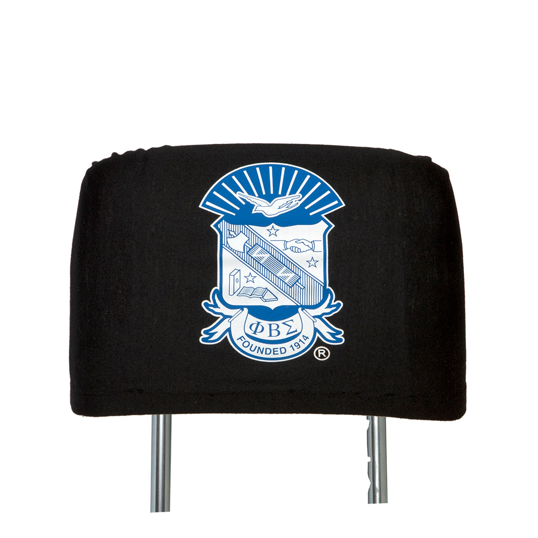 Car Seat Headrest Cover - Phi Beta Sigma, Black