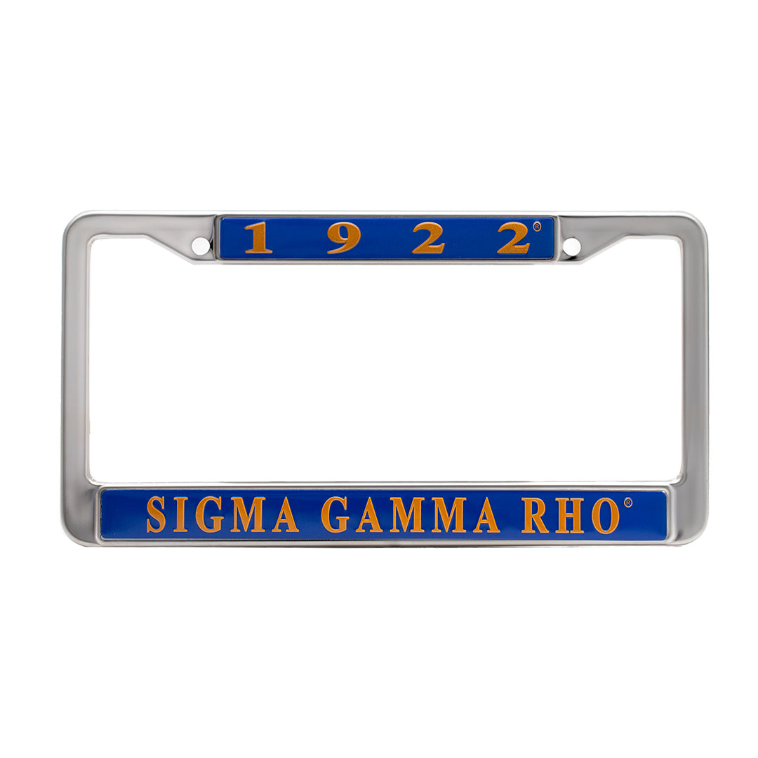 License Plate Frame - Sigma Gamma Rho, Blue