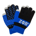 Knit Texting Gloves - Zeta Phi Beta, Black
