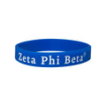 3x Solid Silicone Wristbands - Zeta Phi Beta, Blue