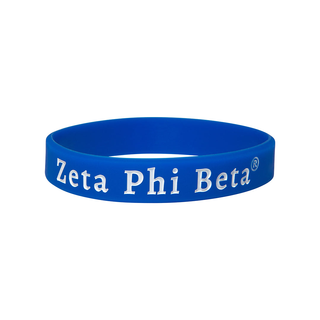 3x Solid Silicone Wristbands - Zeta Phi Beta, Blue