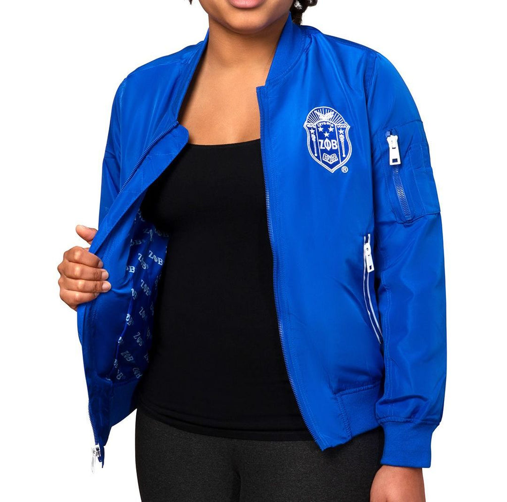 Satin Bomber Jacket - Zeta Phi Beta