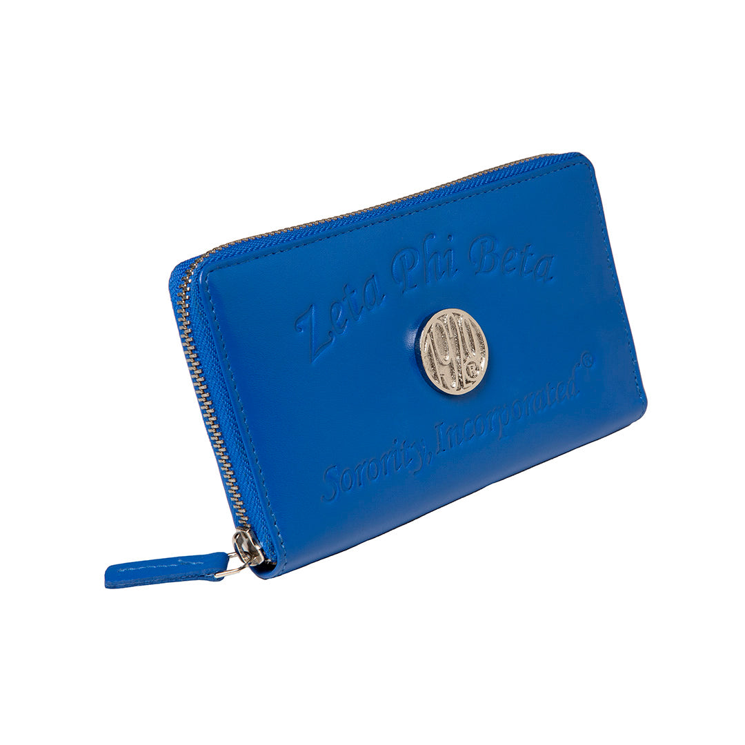 Embossed Soft Leather Wallet - Zeta Phi Beta