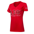 Luxury Embroidered Tee - Delta Sigma Theta, Red
