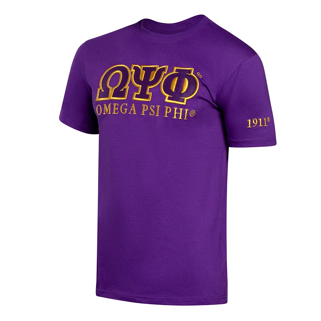 Luxury Embroidered Tee - Omega Psi Phi, Purple