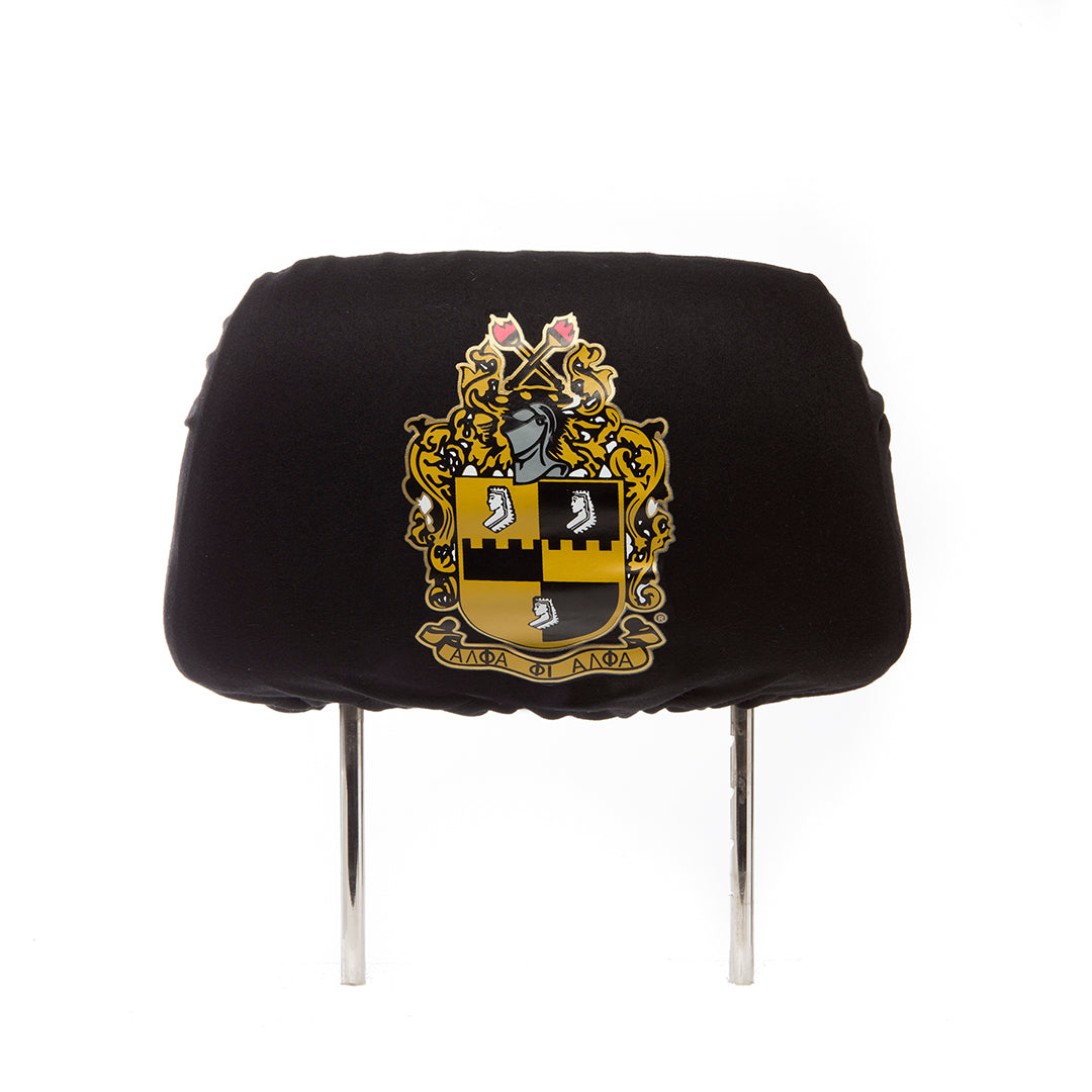 Car Seat Headrest Cover - Alpha Phi Alpha, Black