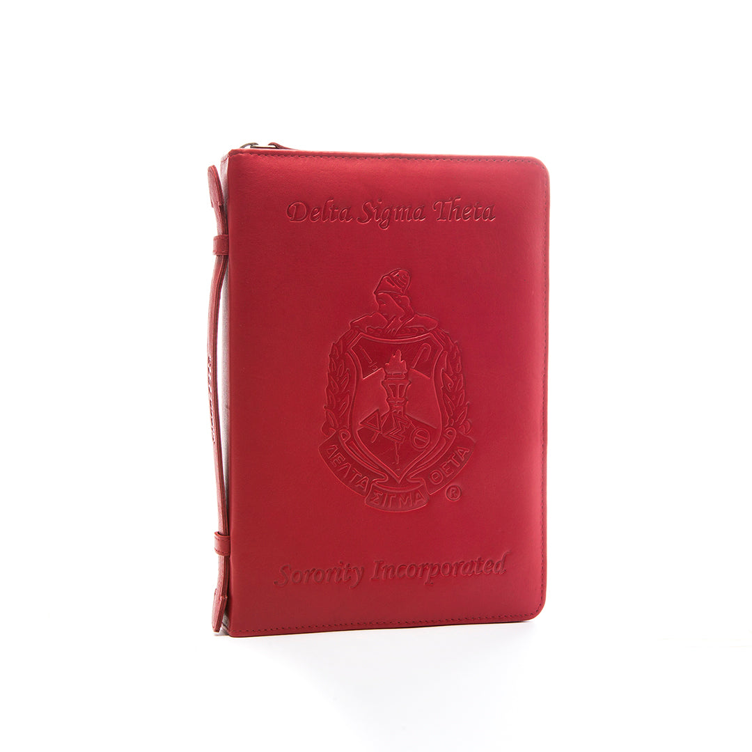 Deluxe Leather Ritual Book Cover - Delta Sigma Theta, Red