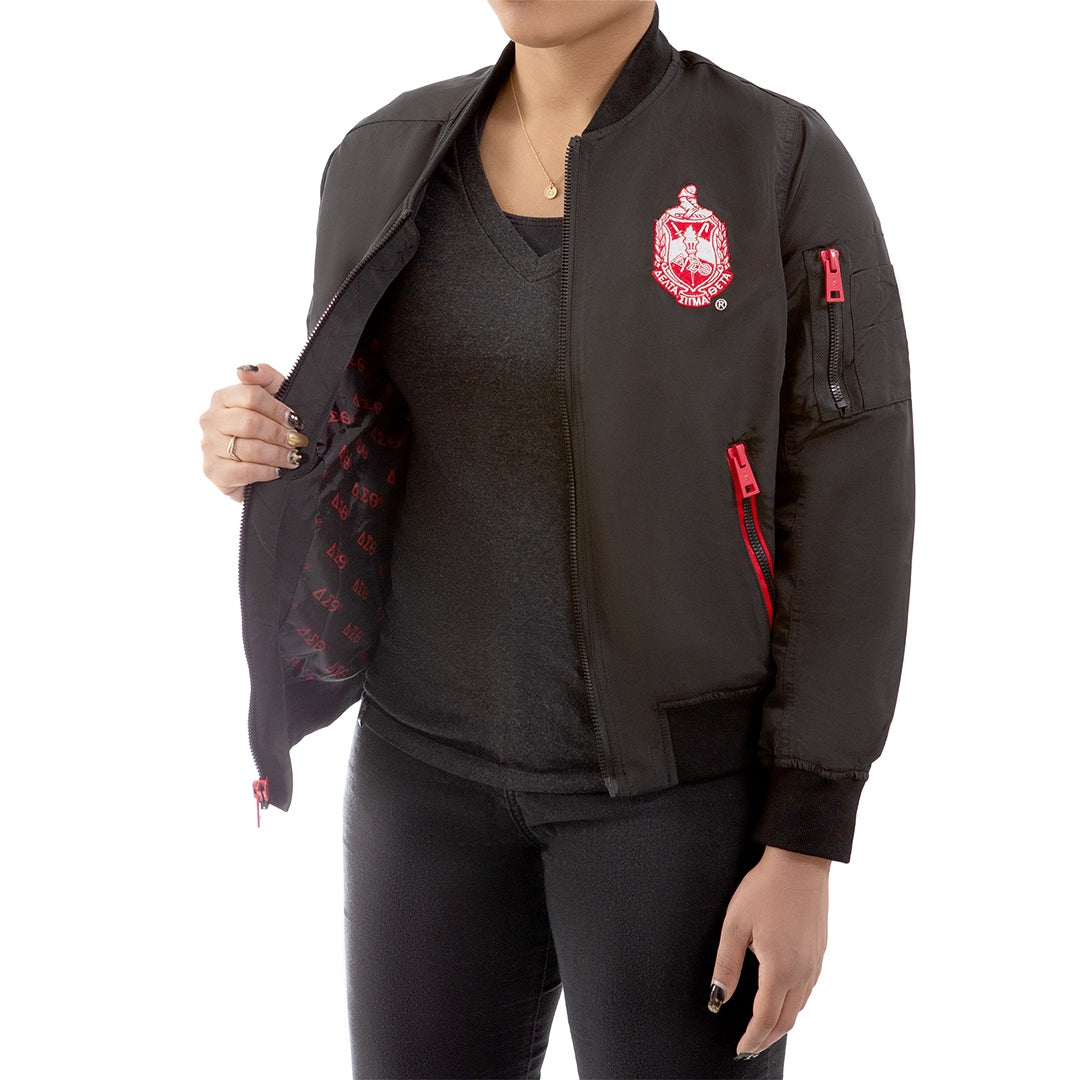 Satin Bomber Jacket - Delta Sigma Theta