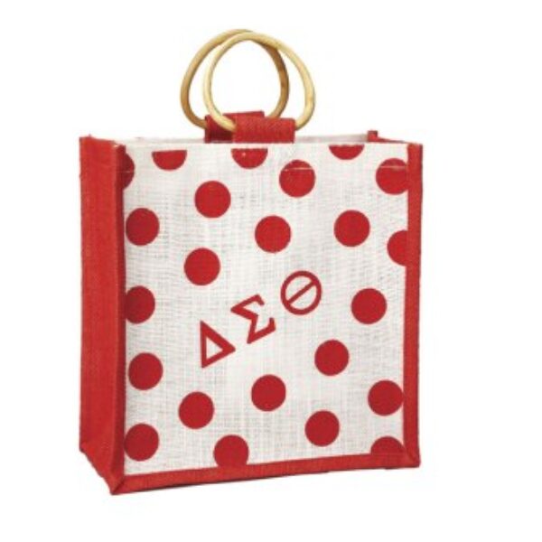 Mini Polka Dot Jute Bag - Delta Sigma Theta