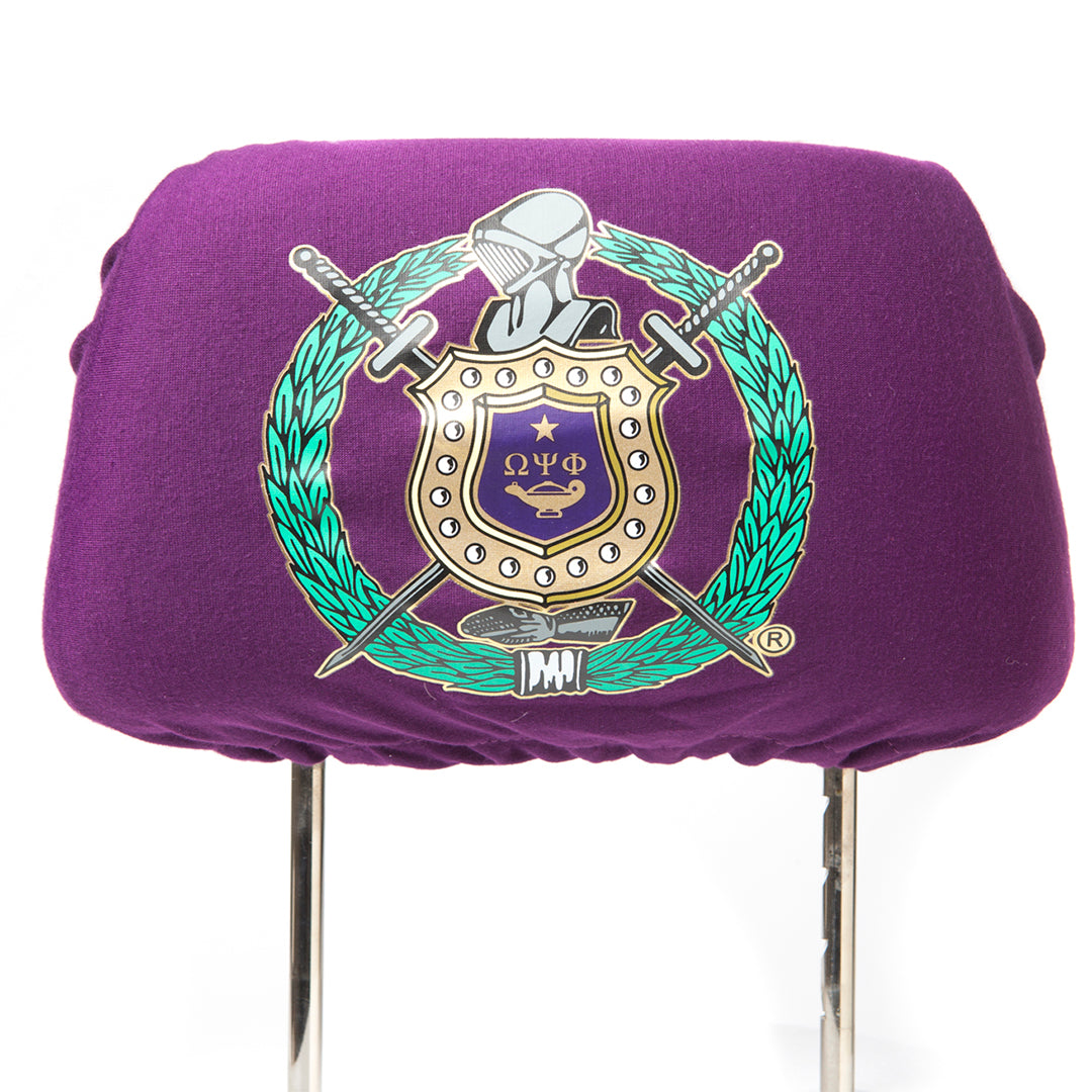 Car Seat Headrest Cover - Omega Psi Phi, Purple