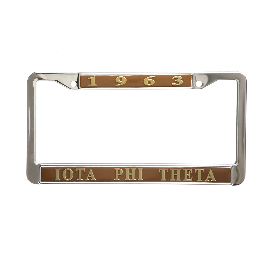 2x License Plate Frame - Iota Phi Theta, Brown
