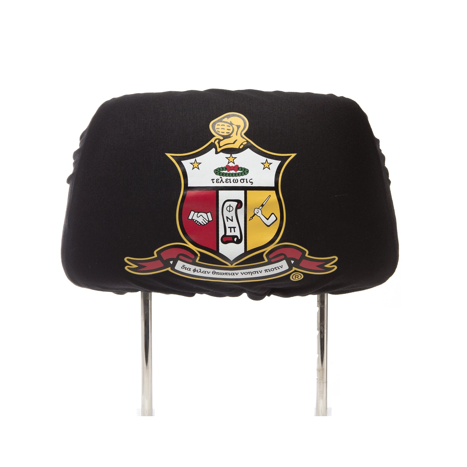 Car Seat Headrest Cover - Kappa Alpha Psi, black