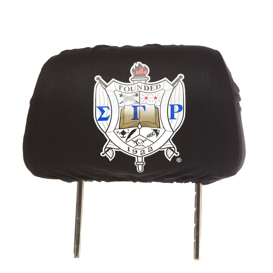 Car Seat Headrest Cover - Sigma Gamma Rho, Black