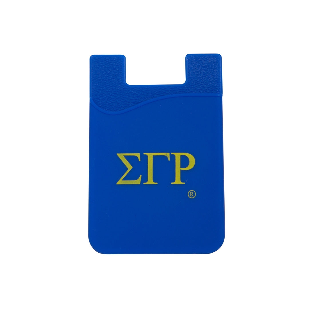 Silicone Phone Wallet-3x - Sigma Gamma Rho, Blue